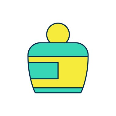 Beyaz arkaplanda izole edilmiş ana hatlı krem ya da losyon kozmetik tüp ikonu. Kadınlar için vücut bakım ürünleri. Vektör