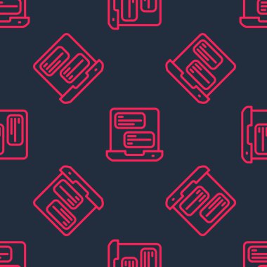 Kırmızı çizgi taksici mobil uygulama simgesi siyah arkaplanda izole edilmiş. Mobil uygulama taksisi. Vektör