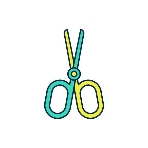 Filled Outline Scissors Icon Isolated White Background Tailor Symbol Cutting — Stock Vector