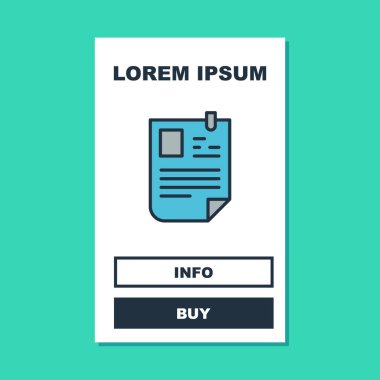 Doldurulmuş özet simgesi turkuaz arka planda izole edildi. Özgeçmiş başvurusu. Profesyonel personel aranıyor. Personel analizi devam ediyor. Vektör