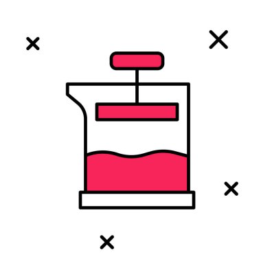 Doldurulmuş Fransızca basın simgesi beyaz arka planda izole edildi. Vektör