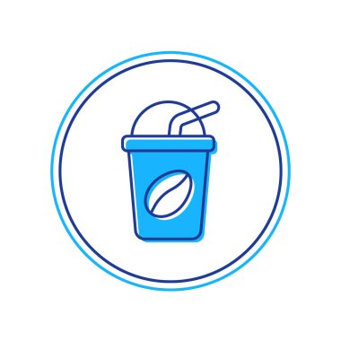 Beyaz arka planda izole edilmiş buzlu kahve ikonu. Vektör