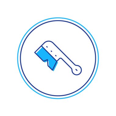 Doldurulmuş ana hatlı arıcılık fırçası simgesi beyaz arkaplanda izole edildi. Arı yetiştiricisinin aleti. Vektör