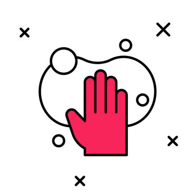 Doldurulmuş Sünger simgesi beyaz arkaplanda izole edildi. Bulaşık yıkamak için bir tutam Bast. Temizlik servisi logosu. Vektör