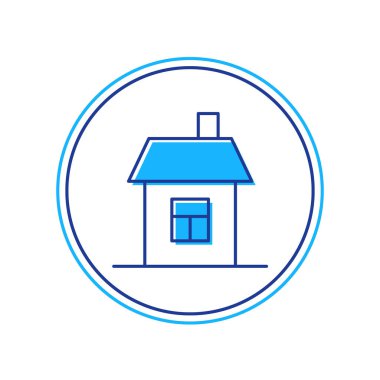 Beyaz arkaplanda izole edilmiş ana hatlı ev simgesi. Ev sembolü. Vektör