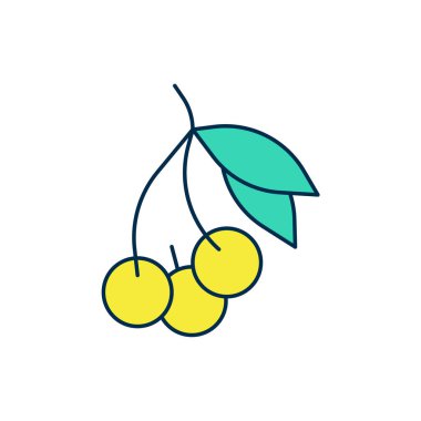 Doldurulmuş Taze Yaz Böğürtlenleri simgesi beyaz arka planda izole. Böğürtlen. Vektör