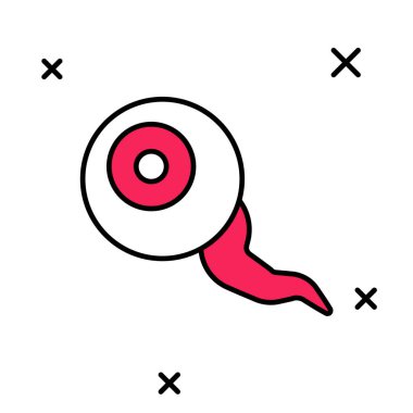 Doldurulmuş göz simgesi beyaz arkaplanda izole edildi. Mutlu Cadılar Bayramı Partisi. Vektör