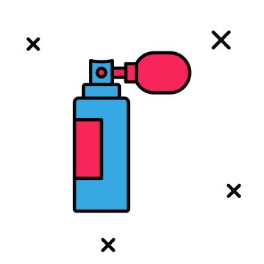 Doldurulmuş Parfüm simgesi beyaz arkaplanda izole edildi. Vektör