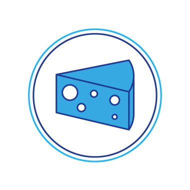 Doldurulmuş peynir simgesi beyaz arkaplanda izole edilmiş. Vektör