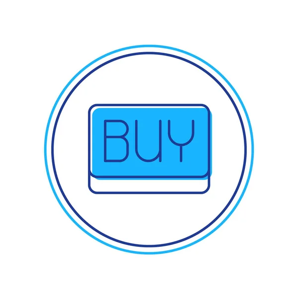 Filled outline Buy button icon isolated on white background. Financial and stock investment market concept. Vector — Stock vektor