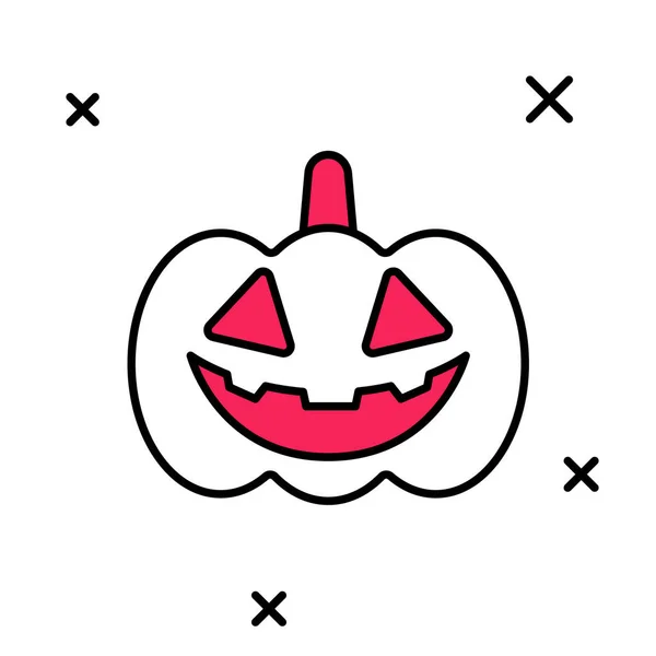 Contour rempli icône citrouille isolé sur fond blanc. Bonne fête d'Halloween. Vecteur — Image vectorielle
