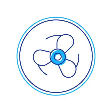 Ana hatlı tekne pervanesi, türbin simgesi beyaz arkaplanda izole edilmiş. Vektör