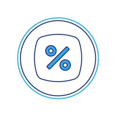 Doldurulmuş İndirim yüzde etiketi simgesi beyaz arkaplanda izole edildi. Etiket alışverişi. Özel teklif işareti. İndirim kuponları sembolü. Vektör