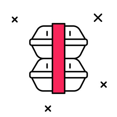 Doldurulmuş ana hatlı beslenme kutusu simgesi beyaz arkaplanda izole edildi. Vektör