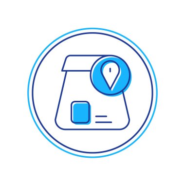 Çevrimiçi sipariş verme ve fast food dağıtım ikonu beyaz arka planda izole edildi. Vektör