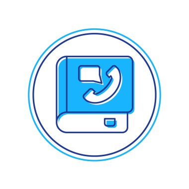 Doldurulmuş telefon rehberi simgesi beyaz arkaplanda izole edildi. Adres defteri. Telefon rehberi. Vektör