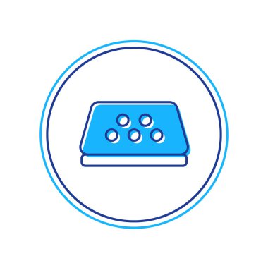 Beyaz arkaplanda izole edilmiş ana hatlı taksi çatı simgesi. Vektör