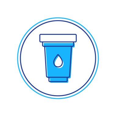 Beyaz arkaplanda izole edilmiş ana hatlı su filtresi kartuş simgesi. Vektör