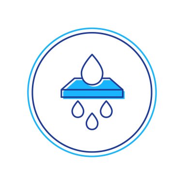 Beyaz arkaplanda izole edilmiş ana hatlı su filtresi kartuş simgesi. Vektör