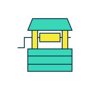 Doldurulmuş kuyu simgesi beyaz arkaplanda izole edildi. Vektör