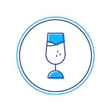 Doldurulmuş şarap kadehi simgesi beyaz arkaplanda izole edilmiş. Şarap kadehi işareti. Vektör