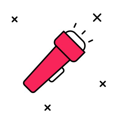 El feneri simgesi beyaz arkaplanda izole edildi. Vektör