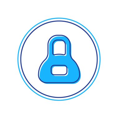 Doldurulmuş ağırlık simgesi beyaz arkaplanda izole edildi. Kilogram ağırlık kaldırmak ve ölçmek için ağırlık bloğu. Kütle sembolü. Vektör