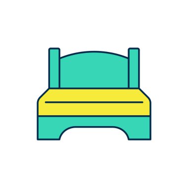 Beyaz arka planda izole edilmiş iki ya da bir kişi için büyük yatak. Vektör