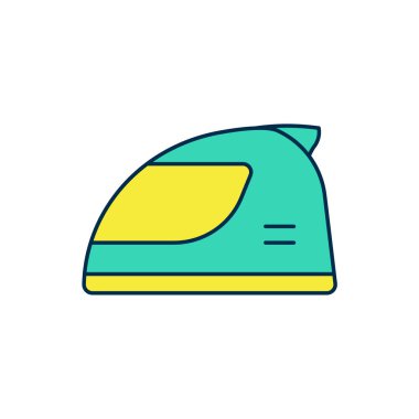 Beyaz arkaplanda izole edilmiş ana hatlı yarış başlığı simgesi. Vektör