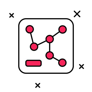 Doldurulmuş ana hat haritası simgesi beyaz arkaplanda izole edildi. Vektör