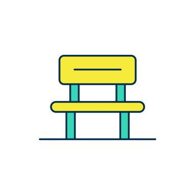 Doldurulmuş bekleme salonu simgesi beyaz arkaplanda izole edildi. Vektör