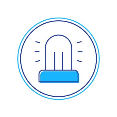 Beyaz arkaplanda izole edilmiş ana hatlı siren simgesi. Acil durum sireni. Vektör