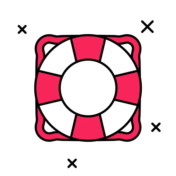 촬영된 Lifebuoy 아이콘은 흰색 배경에 분리되어 있다. 라이프 벨트의 상징. Vector — 스톡 벡터