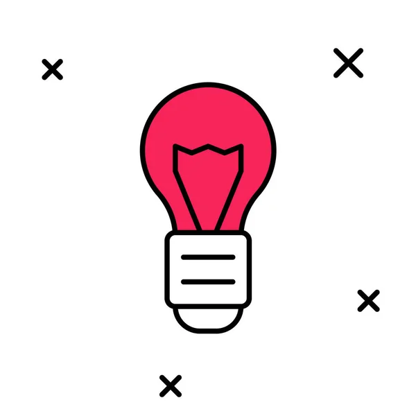 Gefüllte Umrisse Kreative Lampe Licht Idee Symbol isoliert auf weißem Hintergrund. Konzeptideen Inspiration, Erfindung, effektives Denken, Wissen und Bildung. Vektor — Stockvektor