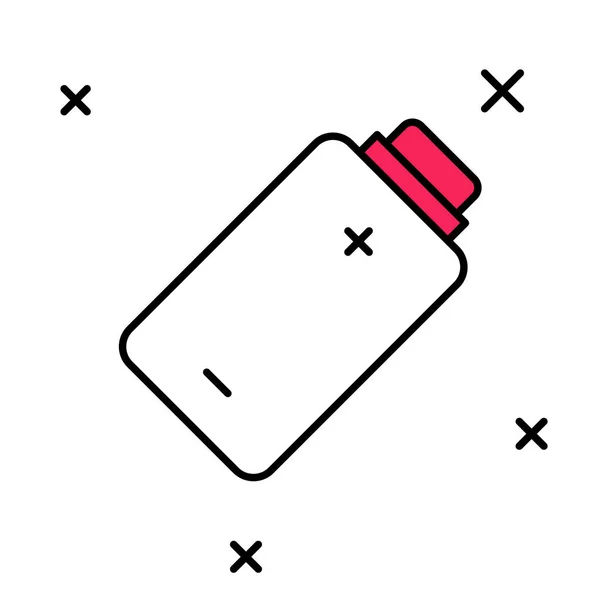 Esquema rellenado Icono del indicador de nivel de carga de la batería aislado sobre fondo blanco. Vector — Vector de stock