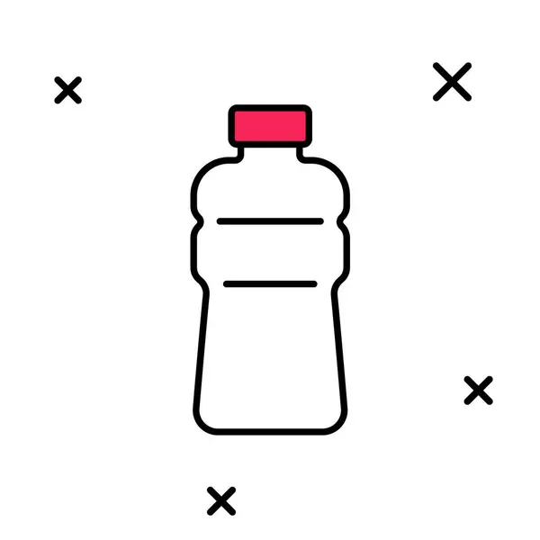 Contour rempli Bouteille d'icône de l'eau isolée sur fond blanc. Soda aqua boisson signe. Vecteur — Image vectorielle