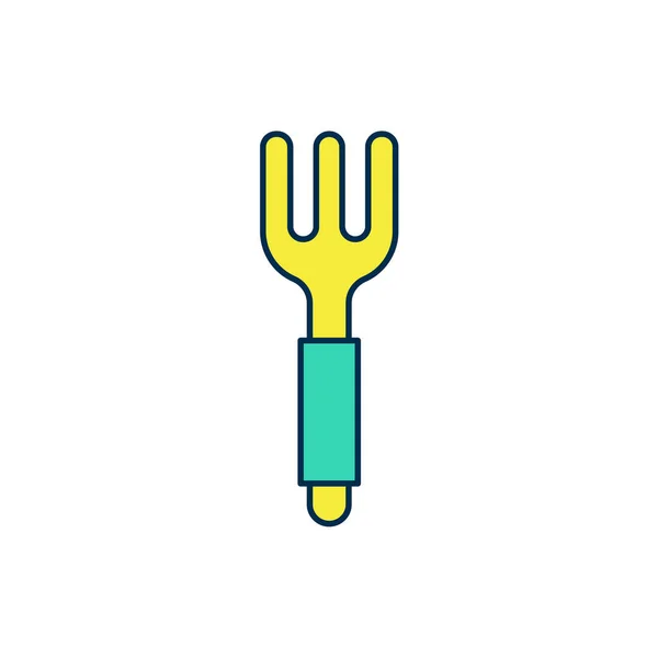 Filled outline Fork icon isolated on white background. Cutlery symbol. Vector — 图库矢量图片