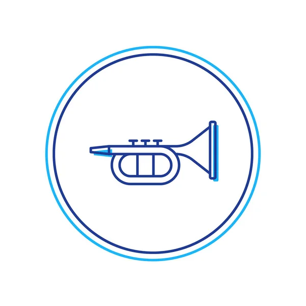 Icona a forma di tromba riempita isolata su sfondo bianco. Strumento musicale. Vettore — Vettoriale Stock
