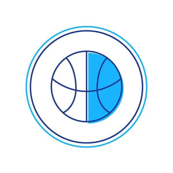 Esquema rellenado Icono de pelota de baloncesto aislado sobre fondo blanco. Símbolo deportivo. Vector — Vector de stock