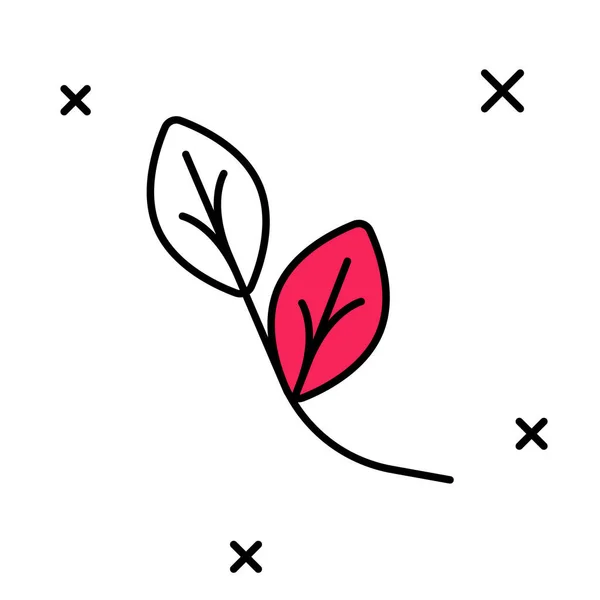 Fylld kontur Leaf ikon isolerad på vit bakgrund. Lämnar tecken. Färsk naturprodukt symbol. Vektor — Stock vektor