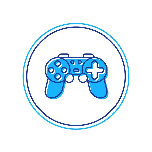 Esquema rellenado Icono de Gamepad aislado sobre fondo blanco. Controlador de juego. Vector — Archivo Imágenes Vectoriales