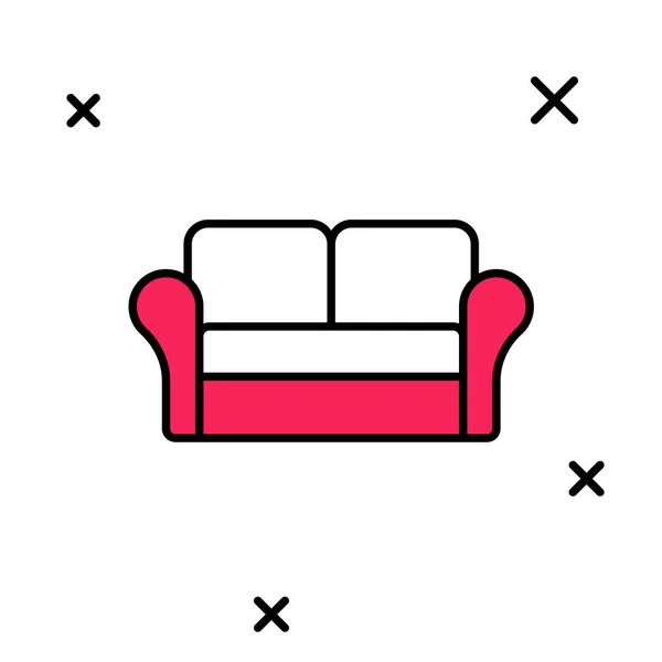 Esquema rellenado Icono de sofá aislado sobre fondo blanco. Vector — Vector de stock