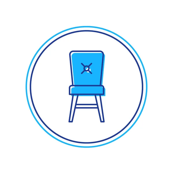 Esquema relleno Icono de la silla aislado sobre fondo blanco. Vector — Vector de stock