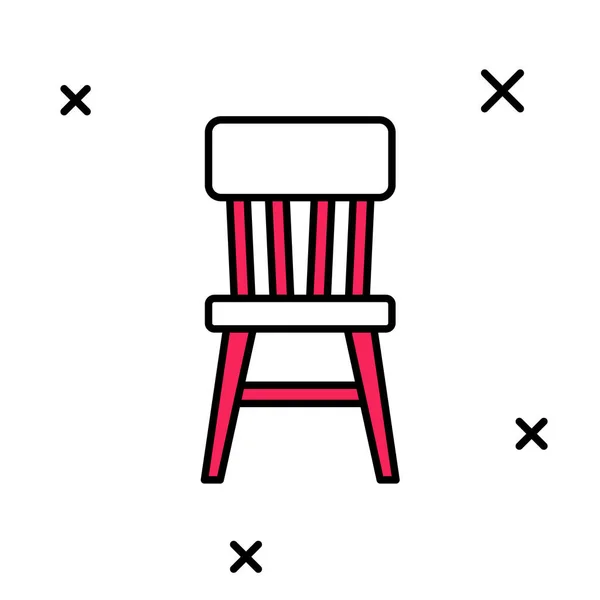 Gefüllte Umrisse Stuhlsymbol isoliert auf weißem Hintergrund. Vektor — Stockvektor