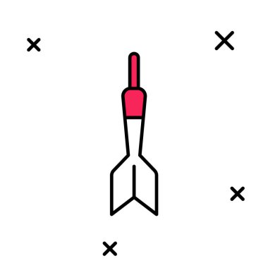 Doldurulmuş Dart ok simgesi beyaz arkaplanda izole edildi. Vektör