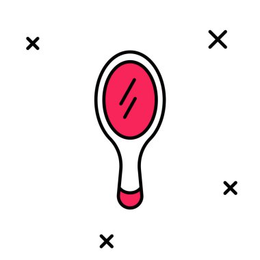 Doldurulmuş El aynası simgesi beyaz arkaplanda izole edilmiş. Vektör