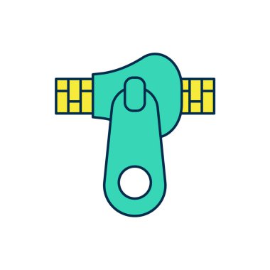 Doldurulmuş fermuar simgesi beyaz arkaplanda izole edildi. Vektör