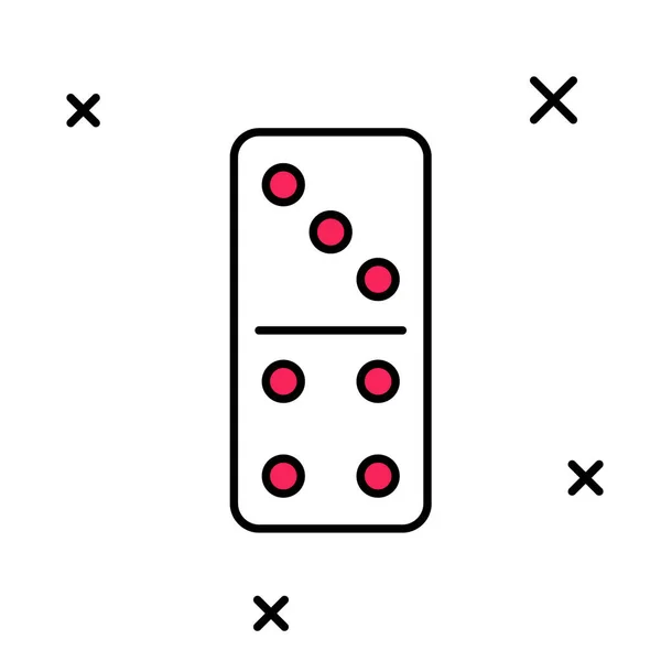 Gevulde omtrek Domino icoon geïsoleerd op witte achtergrond. Vector — Stockvector