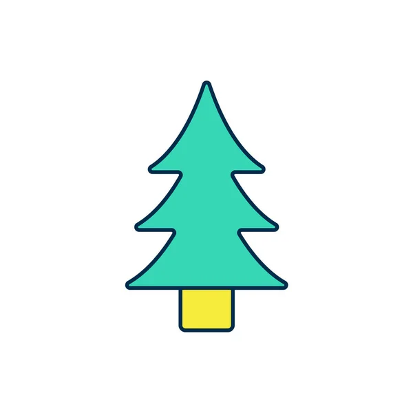 Esquema rellenado Icono del árbol aislado sobre fondo blanco. Símbolo forestal. Vector — Archivo Imágenes Vectoriales
