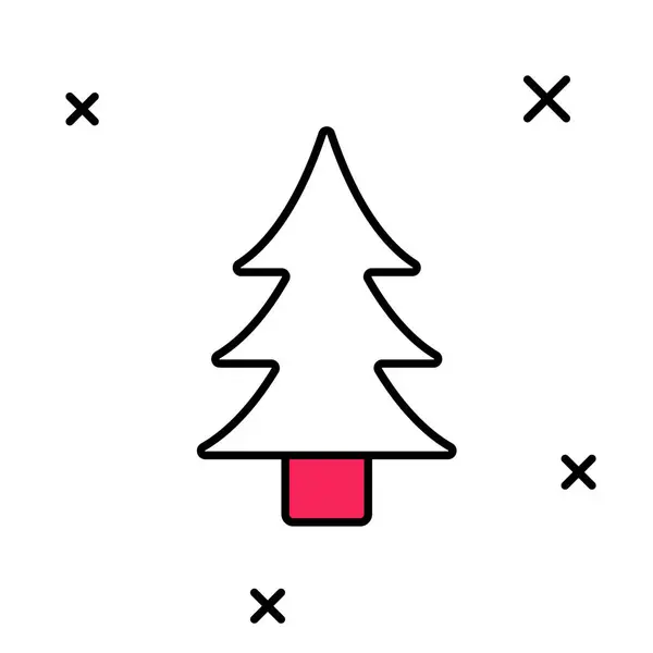 Fyllda kontur träd ikon isolerad på vit bakgrund. Skogssymbol. Vektor — Stock vektor